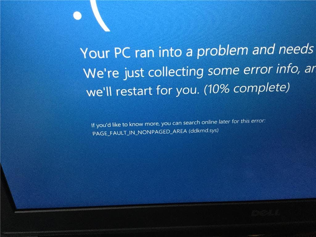 My first ever blue screen.